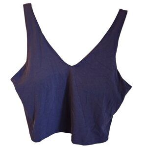 Athleta Sports Bra Large Blue Transcend V Neck Crop Bra A C Cups